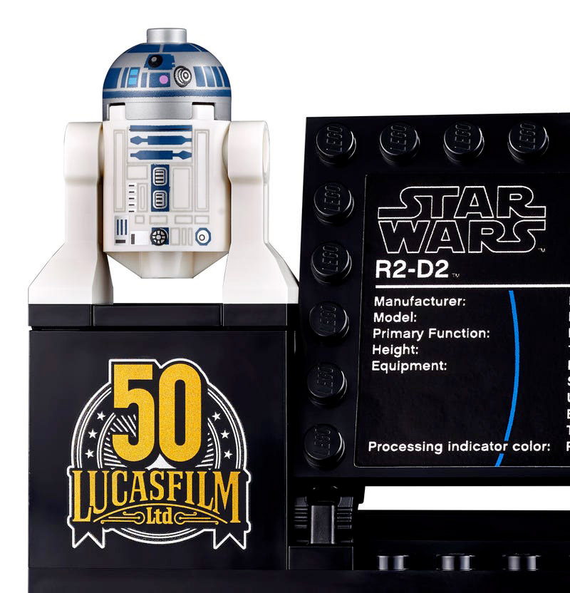 Figurine exclusive de R2-D2 et brique spécial 50ème anniversaire de Lucasfilm