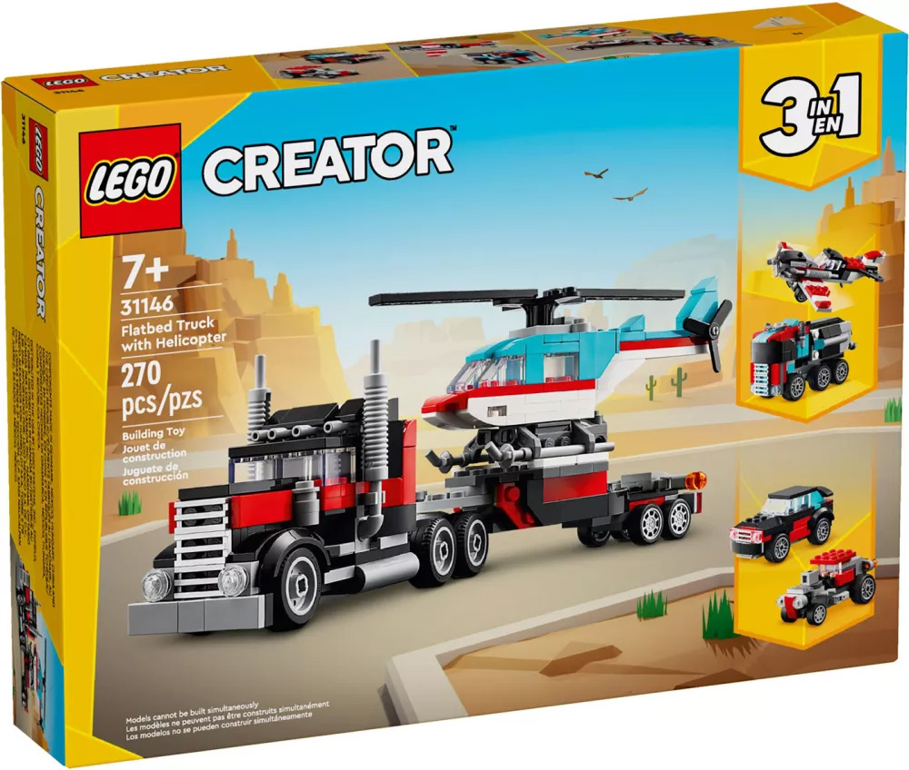 Nouveau LEGO Creator 31146 Flatbed Truck with Helicopter // Janvier 2024