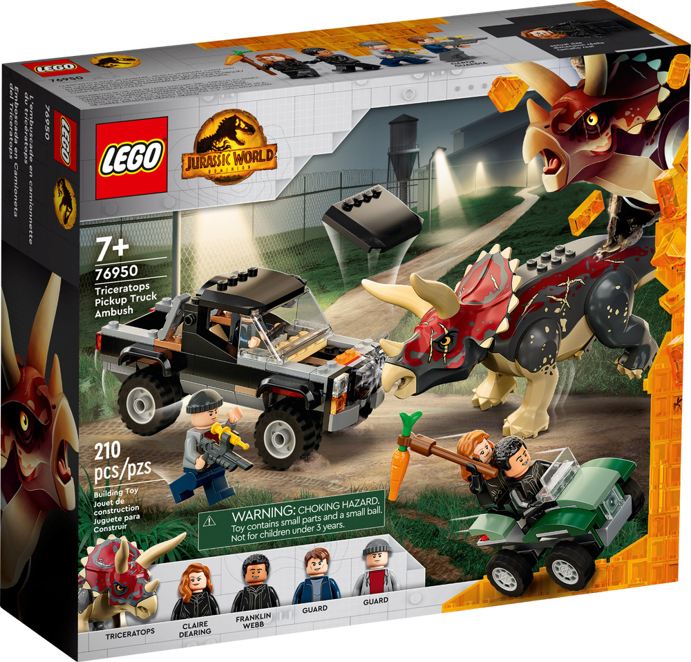 Nouveau LEGO Jurassic World 76950 L’embuscade du Tricératops en pick-up // Avril 2022
