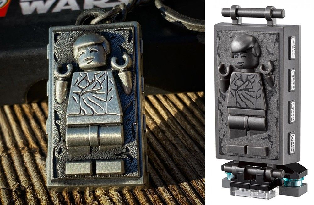 Le porte-clés LEGO Star Wars en métal de Han Solo dans la carbonite