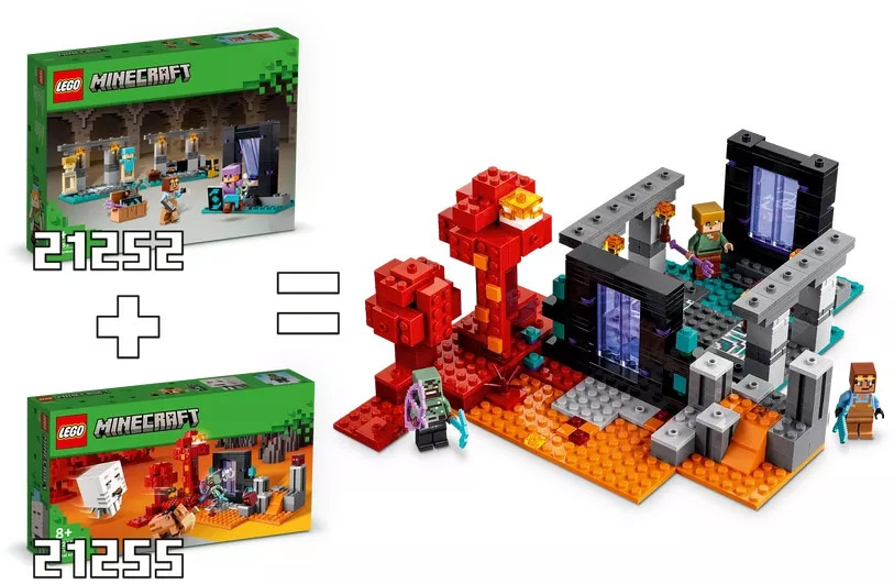 Aperçu du LEGO Minecraft 21255 couplé au set 21252